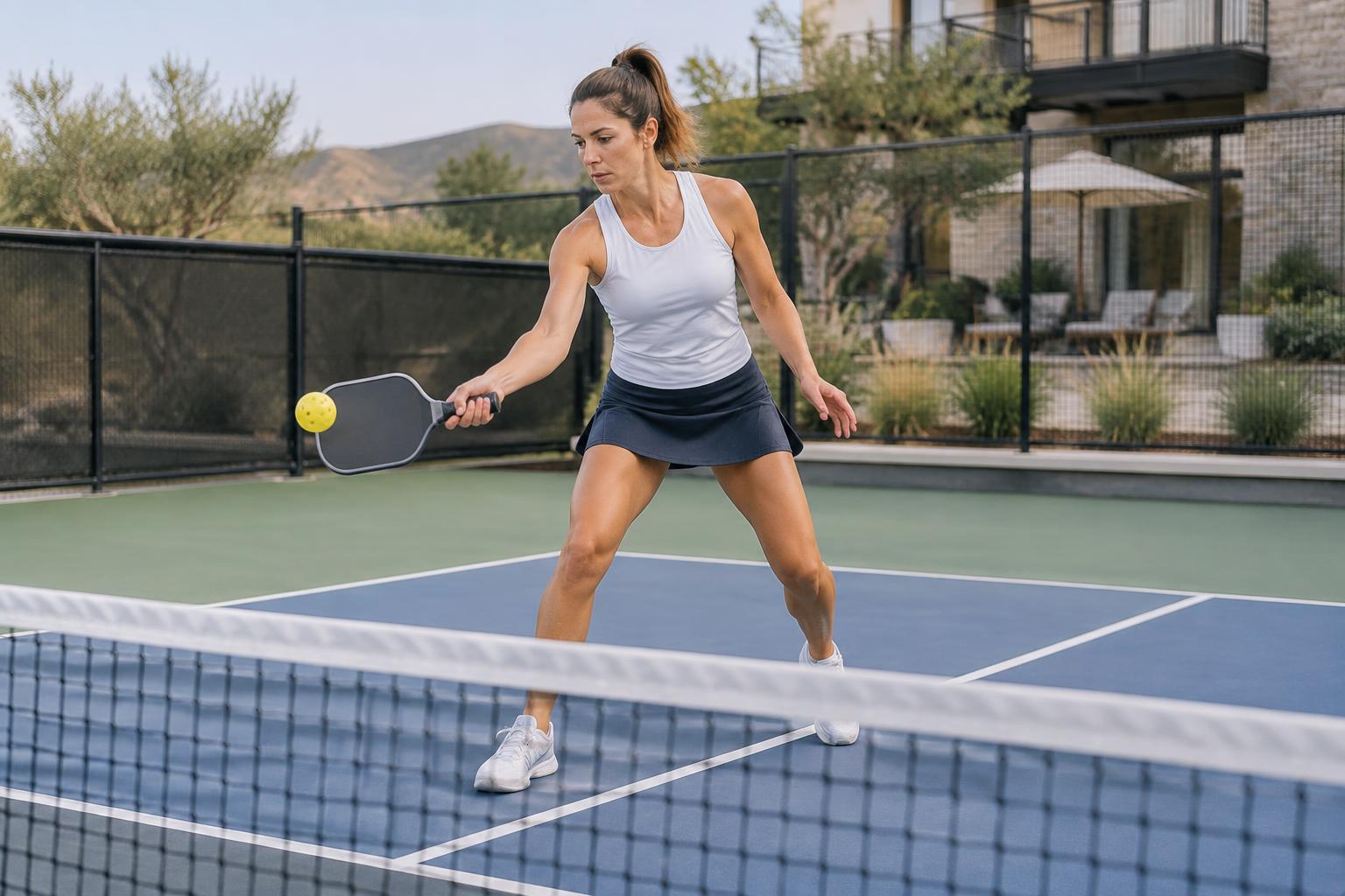 Pickleball em ambiente contemporâneo